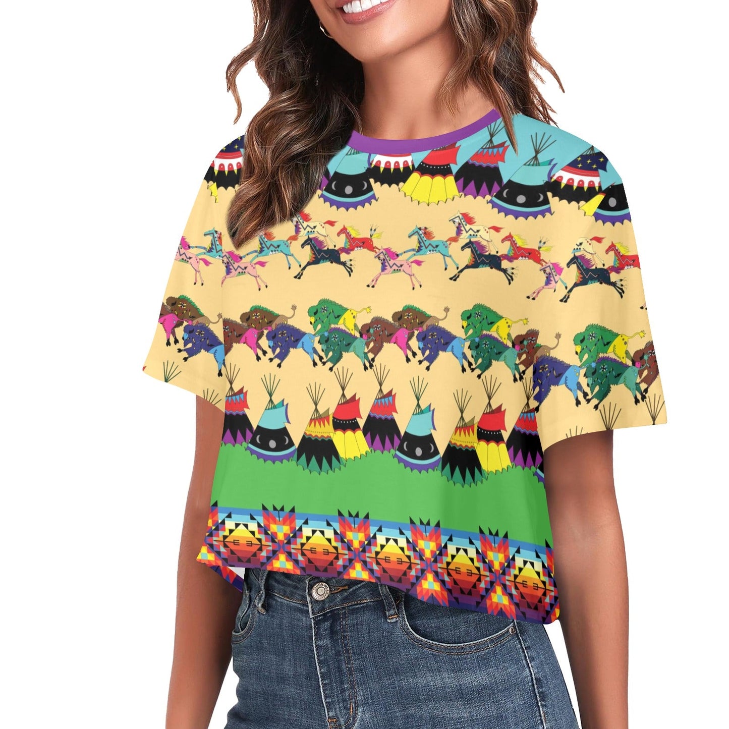 Prairie Bison Crop Top