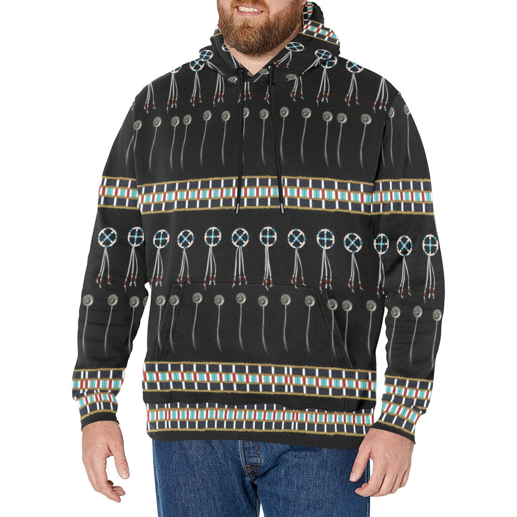 Beaded Bracelet Men's Long Sleeve Fleece Hoodie