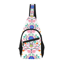 Load image into Gallery viewer, Floral Beadwork Four Clans White Chest Bag
