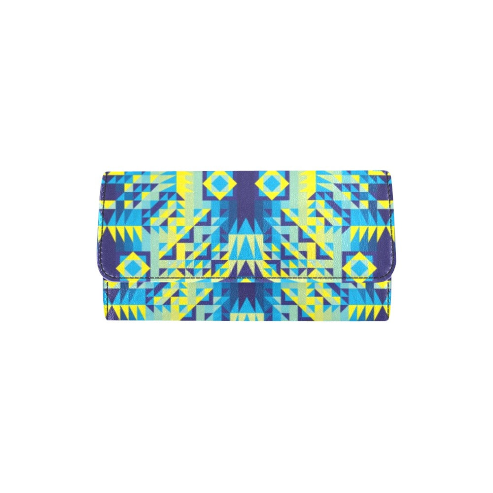 Kaleidoscope Jaune Bleu Women's Trifold Wallet