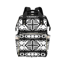 Load image into Gallery viewer, Black Rose Blizzard Multi-Function Diaper Backpack/Diaper Bag
