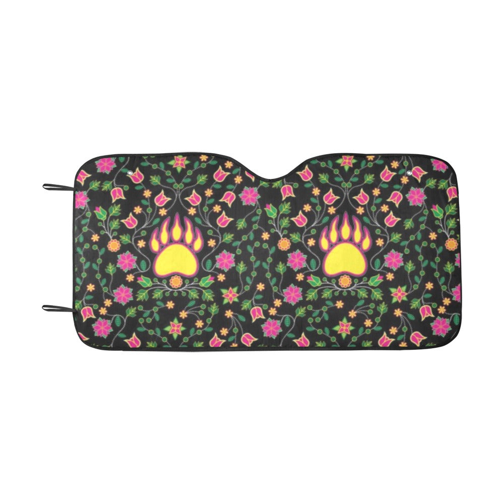 Floral Bearpaw Pink and Yellow Car Sun Shade 55"x30"