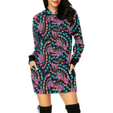 Load image into Gallery viewer, Hawk Feathers Heat Map Hoodie Dress
