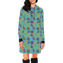 Load image into Gallery viewer, Beaded Nouveau Lime Hoodie Dress
