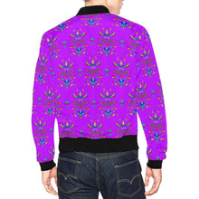 Load image into Gallery viewer, Dakota Damask Purple Bomber Jacket for Men
