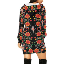 Load image into Gallery viewer, Floral Beadwork Six Bands Hoodie Dress
