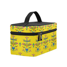 Load image into Gallery viewer, Dakota Damask Yellow Cosmetic Bag/Large
