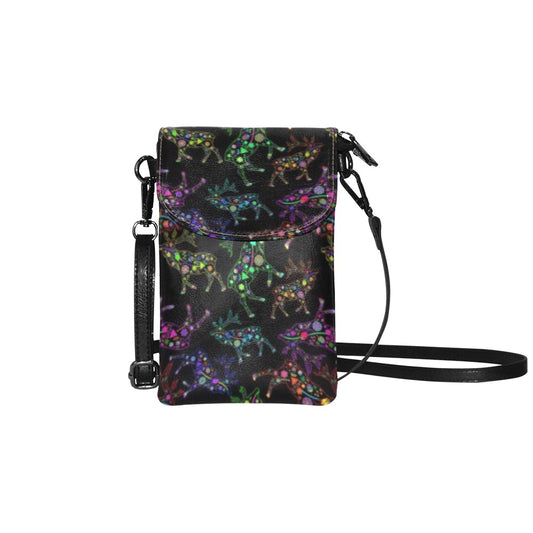 Neon Floral Elks Small Cell Phone Purse