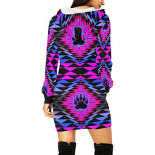 Load image into Gallery viewer, Sunset Bearpaw Blanket Pink Hoodie Dress
