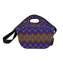 Load image into Gallery viewer, Fire Feather Blue Neoprene Lunch Bag/Large
