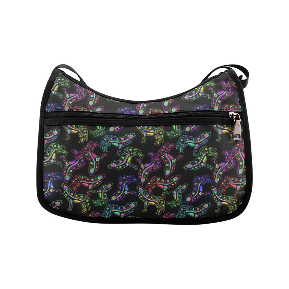Floral Wolves Crossbody Bags