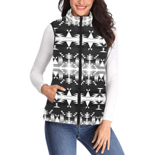 Load image into Gallery viewer, Between the Mountains Black and White Women&#39;s Padded Vest Jacket
