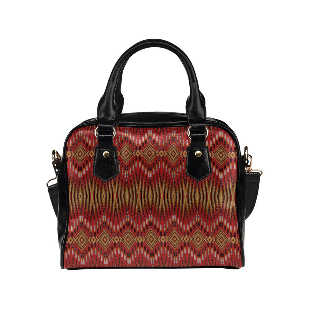 Fire Feather Red Shoulder Handbag