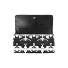 Load image into Gallery viewer, Between the Mountains Black and White Women&#39;s Trifold Wallet
