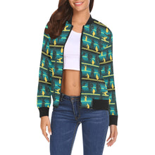 Load image into Gallery viewer, Dancers Inspire Green Bomber Jacket for Women
