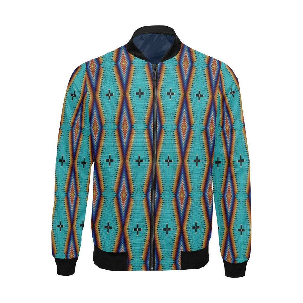 Diamond in the Bluff Turquoise Bomber Jacket for Men