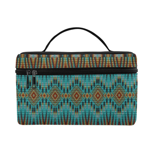 Fire Feather Turquoise Cosmetic Bag/Large