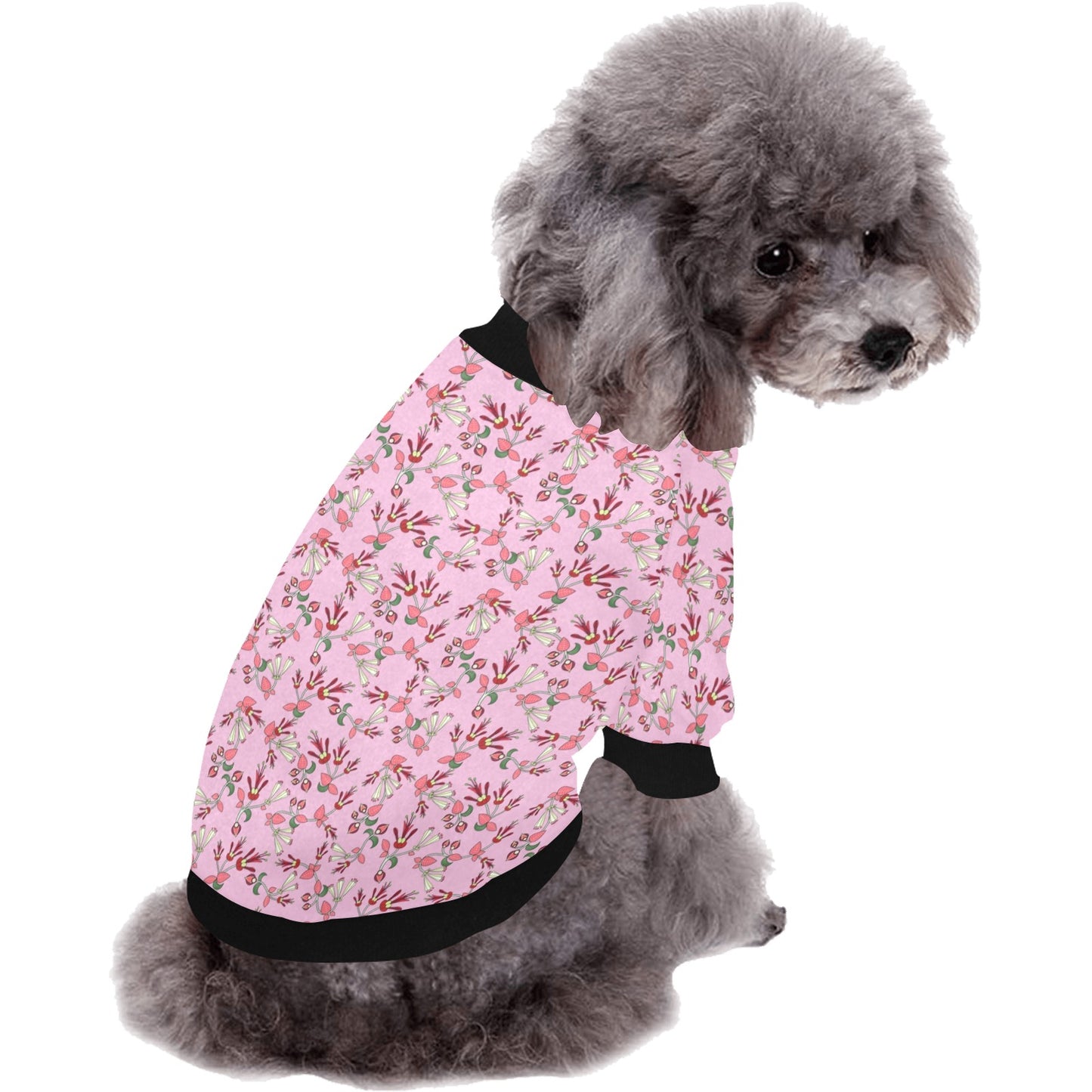 Strawberry Floral Pet Dog Round Neck Shirt