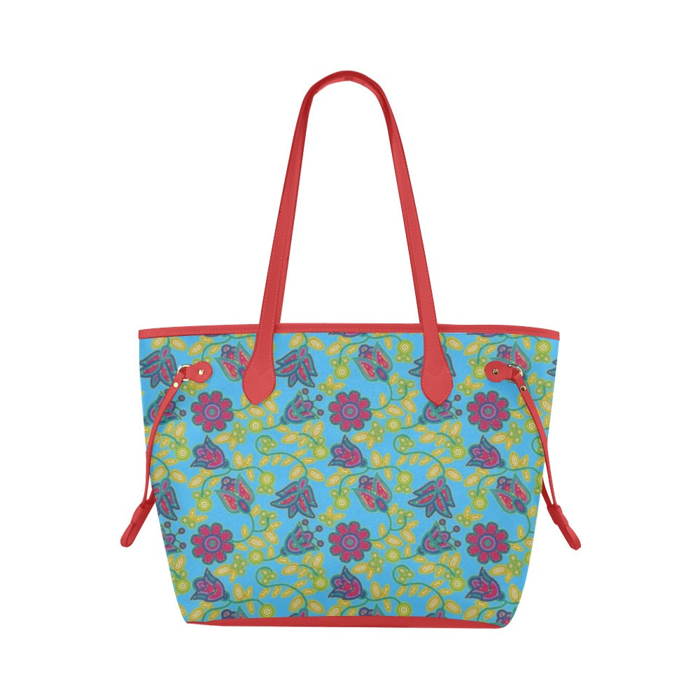 Beaded Nouveau Lime Clover Canvas Tote Bag