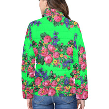 Load image into Gallery viewer, Kokum&#39;s Revenge Green Women&#39;s Stand Collar Padded Jacket
