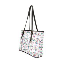 Load image into Gallery viewer, Quilled Divine White Leather Tote Bag
