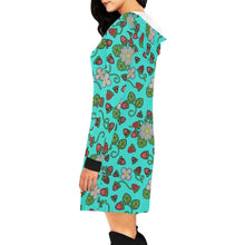 Load image into Gallery viewer, Strawberry Dreams Turquoise Hoodie Dress
