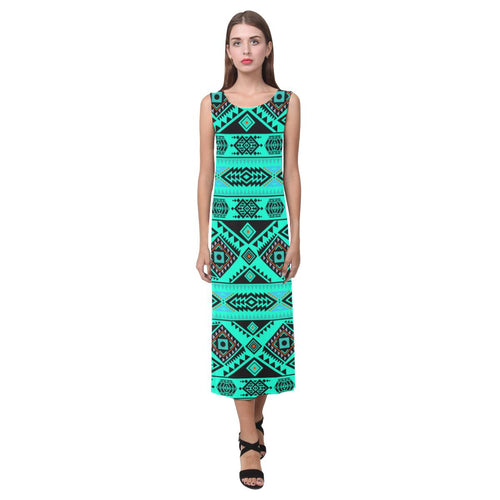 California Coast Big Seas Phaedra Sleeveless Open Fork Long Dress (Model D08) Phaedra Sleeveless Open Fork Long Dress (D08) e-joyer 