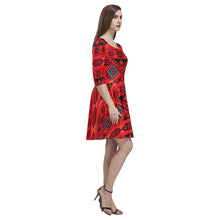 Load image into Gallery viewer, California Coast Mask Tethys Half-Sleeve Skater Dress(Model D20) Tethys Half-Sleeve Skater Dress (D20) e-joyer 
