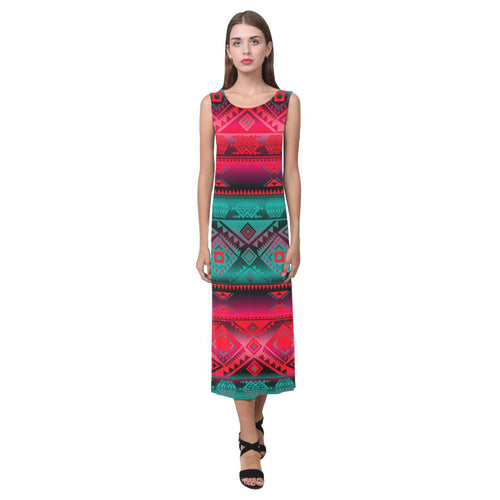 California Coast Summer Gather Phaedra Sleeveless Open Fork Long Dress (Model D08) Phaedra Sleeveless Open Fork Long Dress (D08) e-joyer 