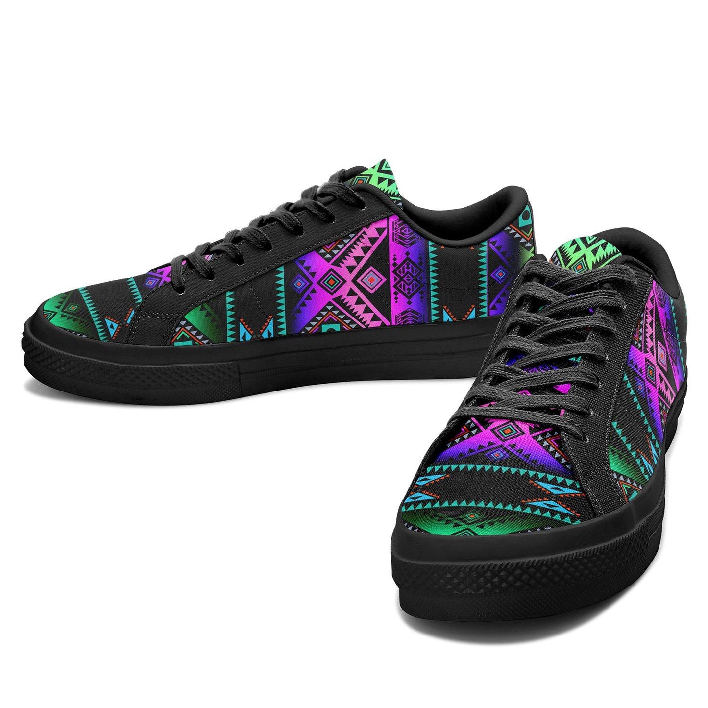 California Coast Sunrise Aapisi Low Top Canvas Shoes Black Sole 49 Dzine 