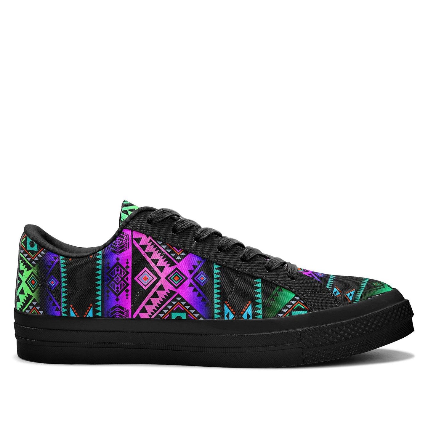 California Coast Sunrise Aapisi Low Top Canvas Shoes Black Sole 49 Dzine 