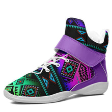 Load image into Gallery viewer, California Coast Sunrise Ipottaa Basketball / Sport High Top Shoes 49 Dzine US Women 4.5 / US Youth 3.5 / EUR 35 White Sole with Lavender Strap 
