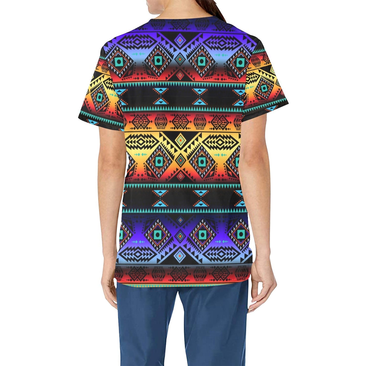 California Coast Sunset All Over Print Scrub Top Scrub Top e-joyer 