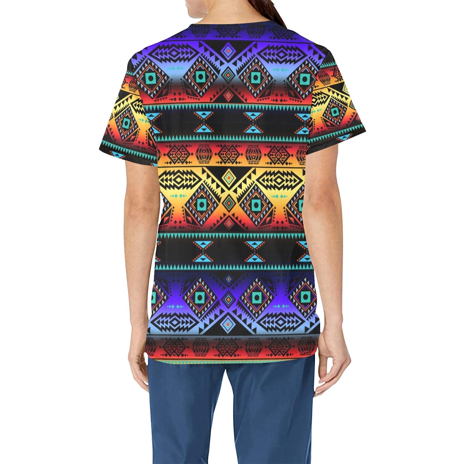 California Coast Sunset All Over Print Scrub Top Scrub Top e-joyer 