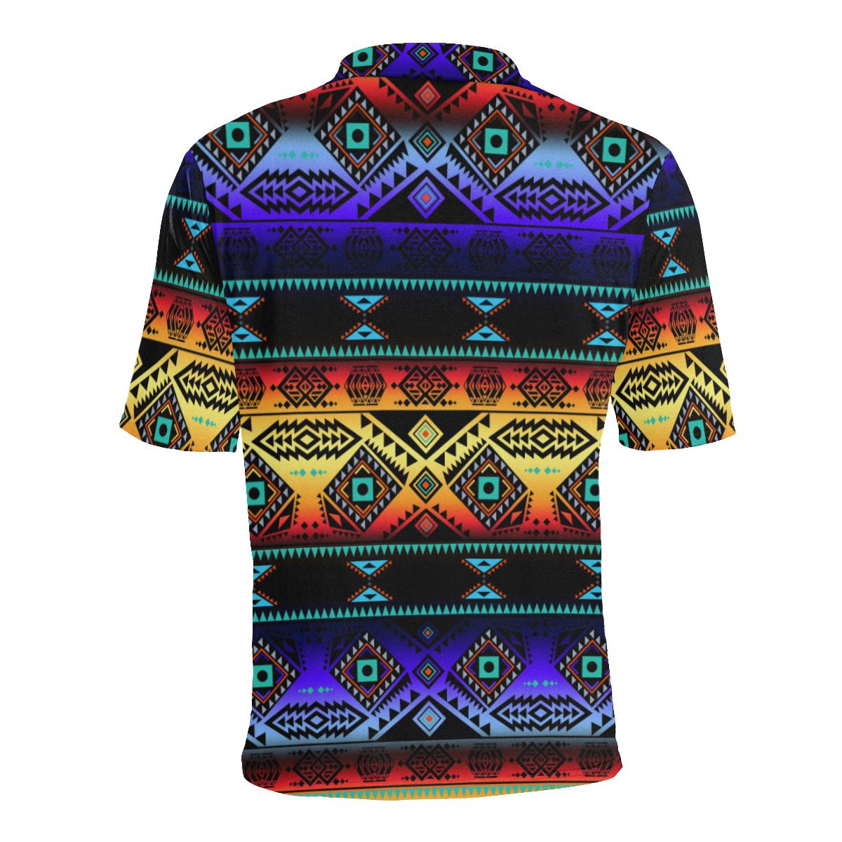 California Coast Sunset Men's All Over Print Polo Shirt (Model T55) Men's Polo Shirt (Model T55) e-joyer 