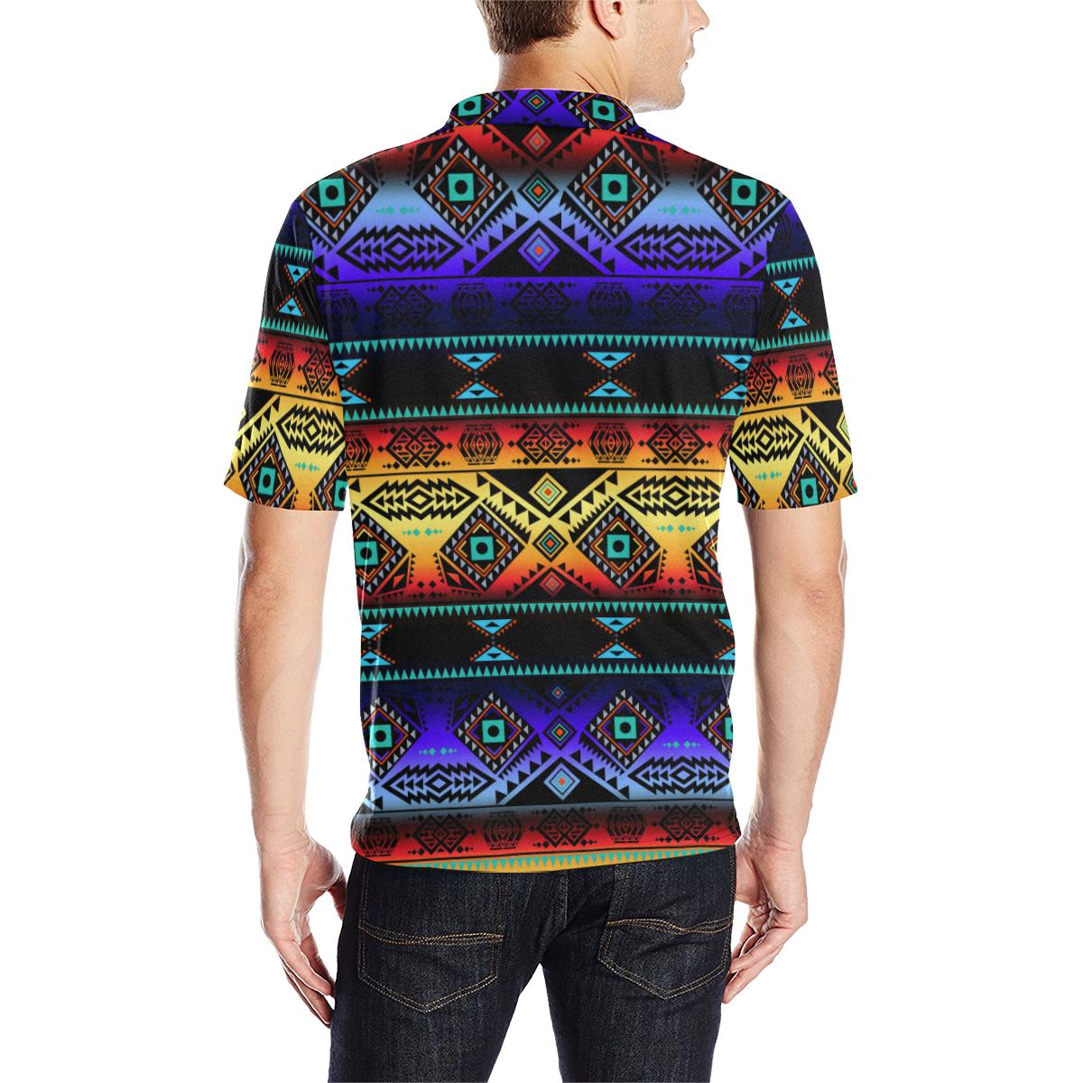 California Coast Sunset Men's All Over Print Polo Shirt (Model T55) Men's Polo Shirt (Model T55) e-joyer 