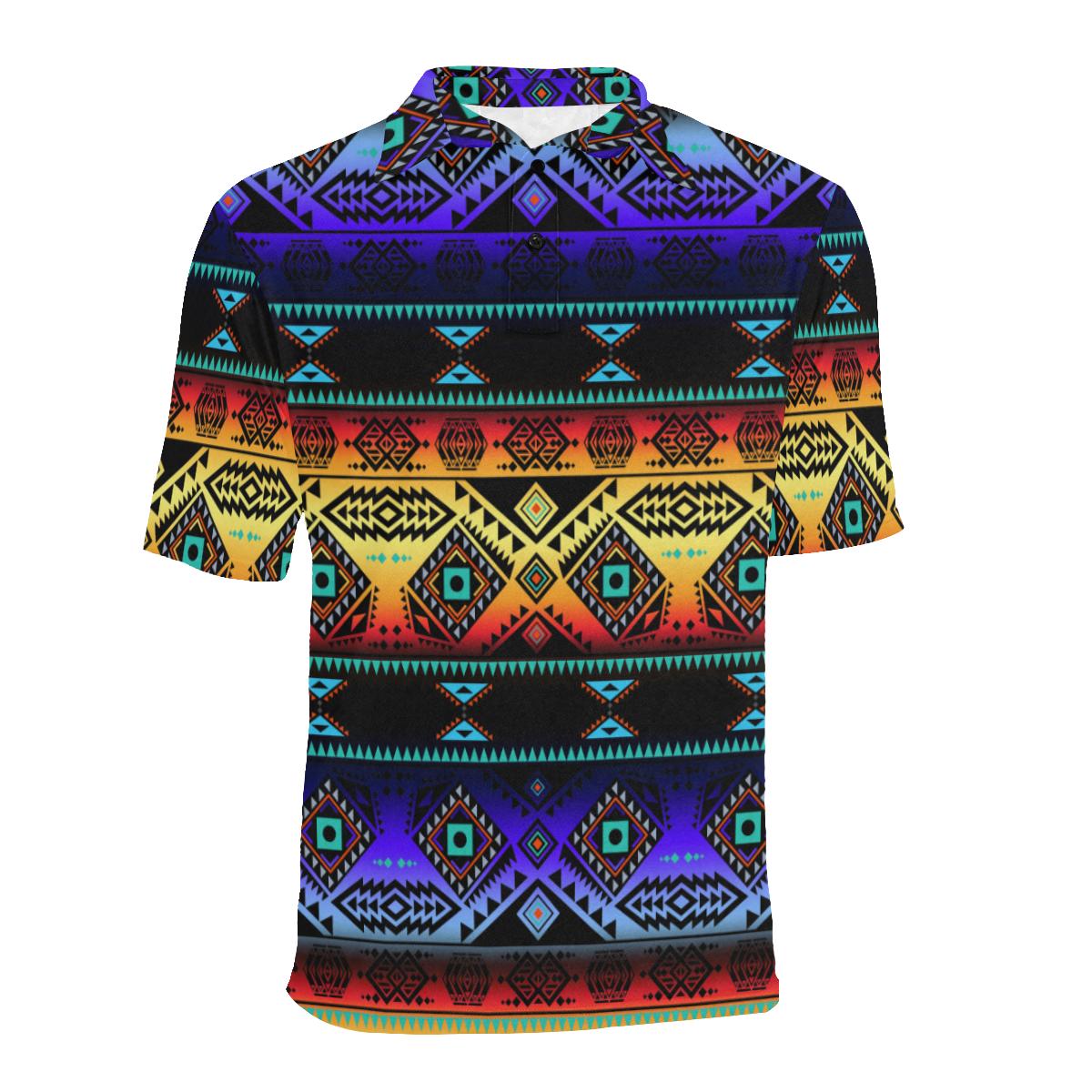 California Coast Sunset Men's All Over Print Polo Shirt (Model T55) Men's Polo Shirt (Model T55) e-joyer 