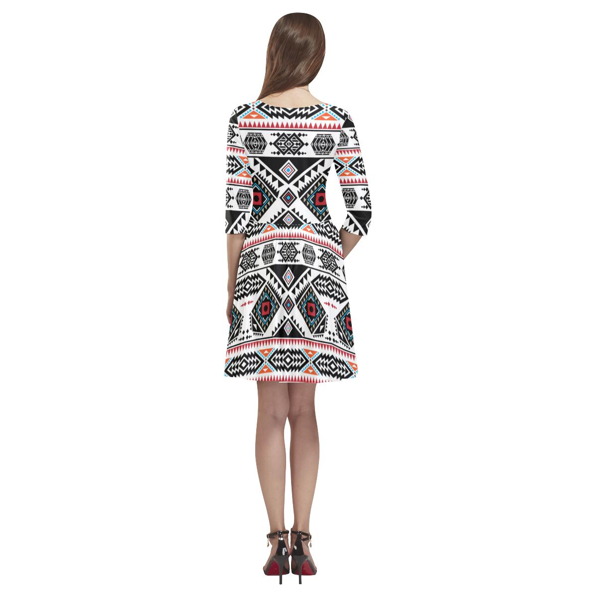 California Coast Tethys Half-Sleeve Skater Dress(Model D20) Tethys Half-Sleeve Skater Dress (D20) e-joyer 