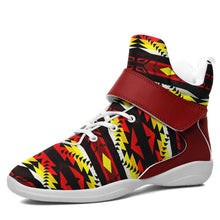 Load image into Gallery viewer, Canyon War Party Kid&#39;s Ipottaa Basketball / Sport High Top Shoes 49 Dzine US Child 12.5 / EUR 30 White Sole with Dark Red Strap 
