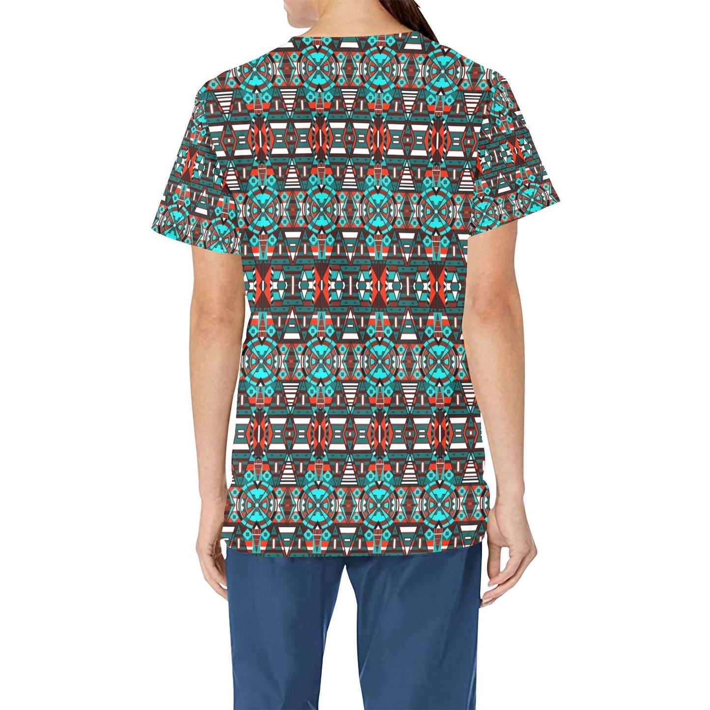 Captive Winter All Over Print Scrub Top Scrub Top e-joyer 