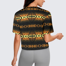 Load image into Gallery viewer, Black Rose Spring Canyon Tan Crop Top
