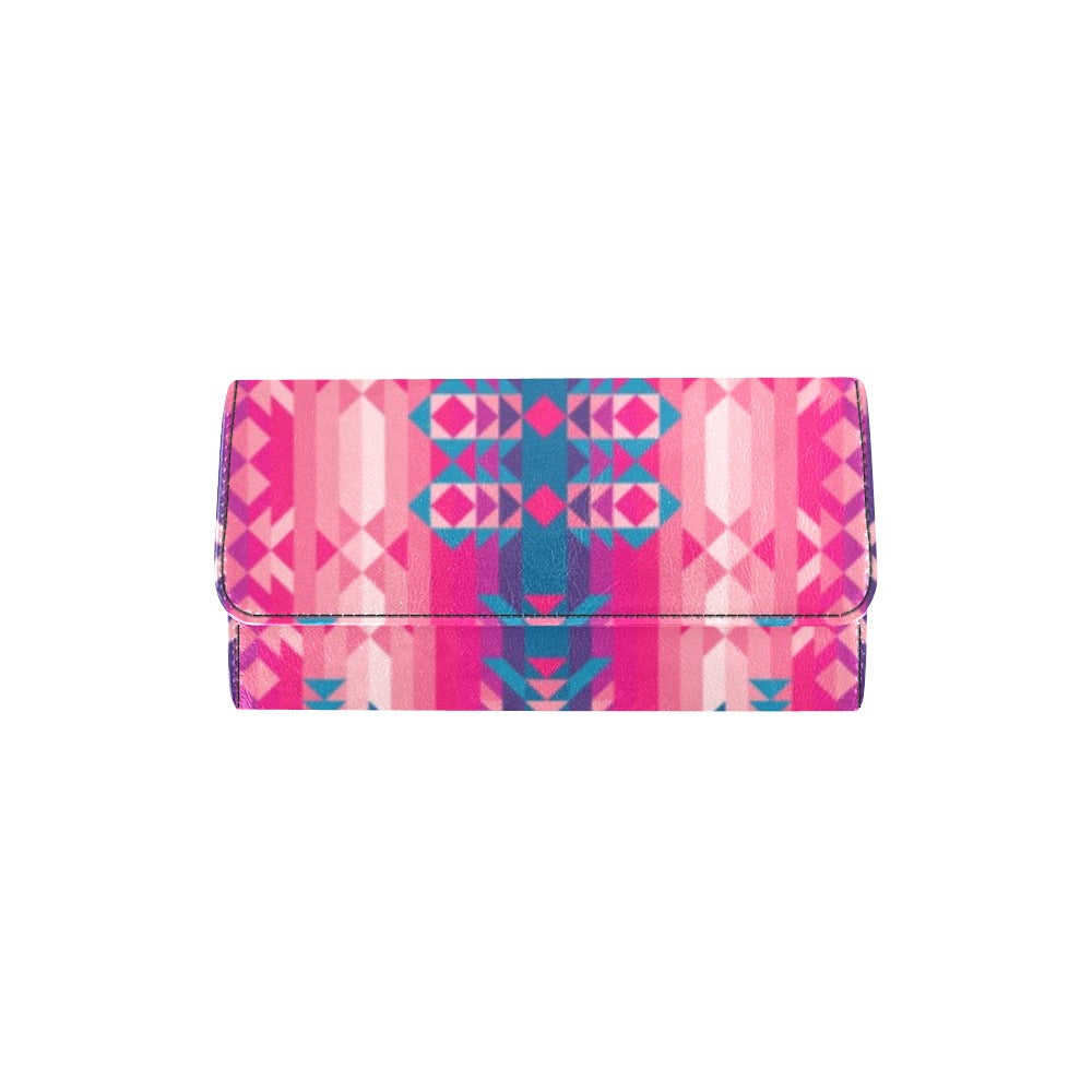 Desert Geo Blue Women's Trifold Wallet