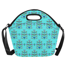 Load image into Gallery viewer, Dakota Damask Turquoise Neoprene Lunch Bag/Large
