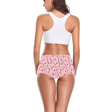 Load image into Gallery viewer, Ladies Skoden Floral Hearts Undergarment Pink Women&#39;s Boyshort Panties (Model L31)
