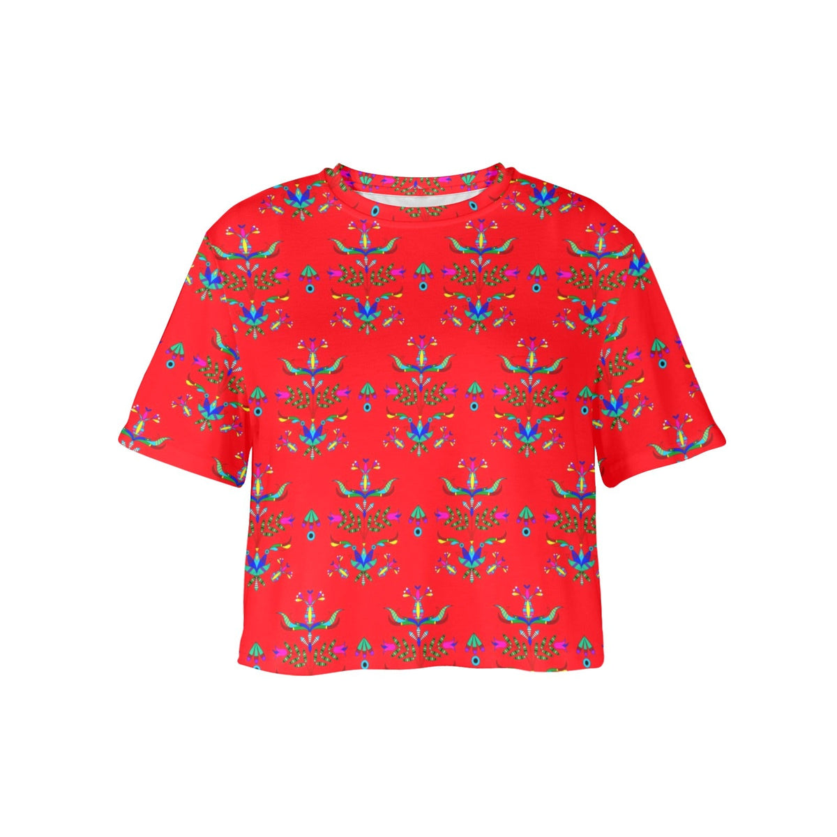 Dakota Damask Red Crop Top