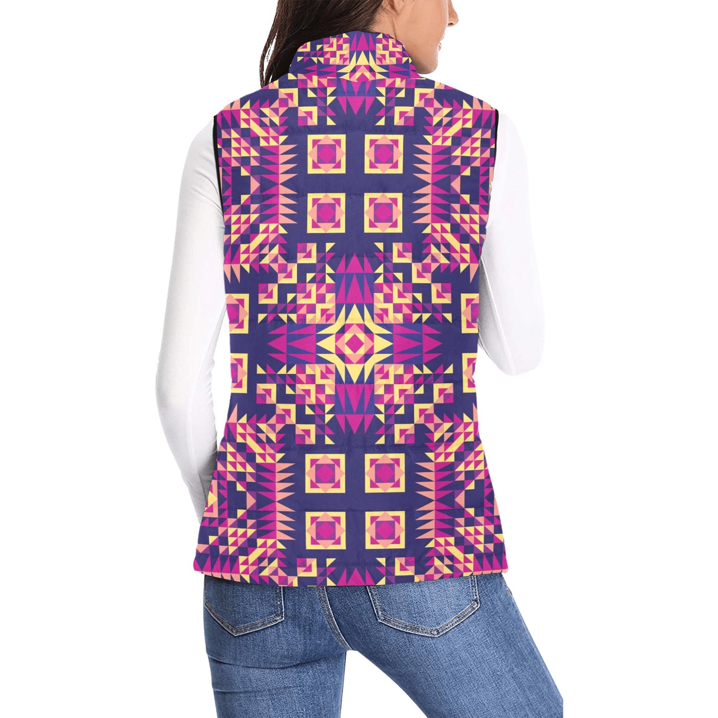 Kaleidoscope Bleu Women's Padded Vest Jacket