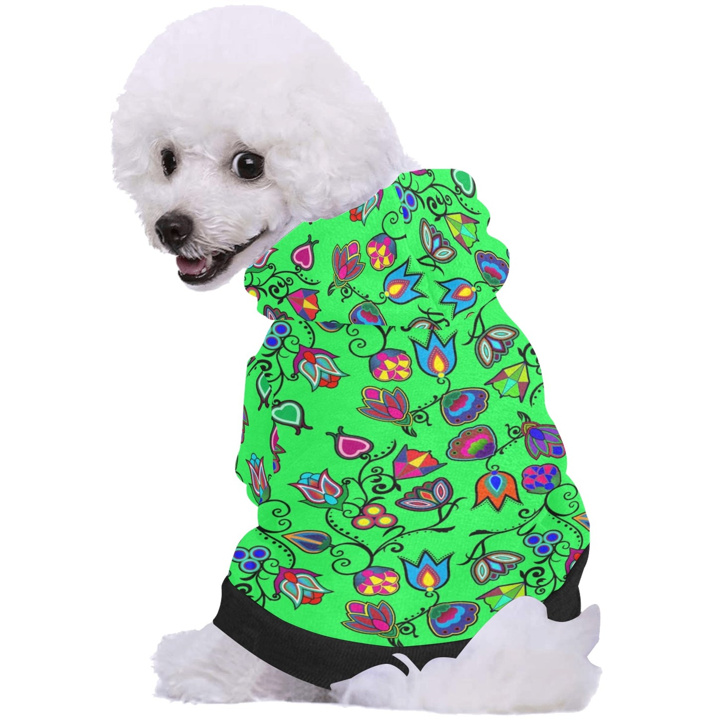 Indigenous Paisley Green Pet Dog Hoodie