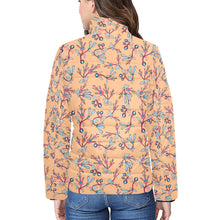 Load image into Gallery viewer, Swift Floral Peache Women&#39;s Stand Collar Padded Jacket
