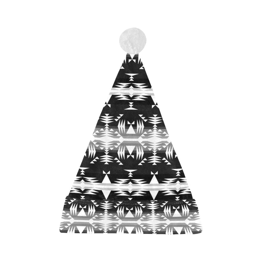 Between the Mountains Black and White Santa Hat