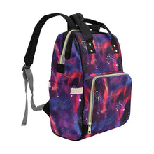 Load image into Gallery viewer, Animal Ancestors 3 Blue Pink Swirl Multi-Function Diaper Backpack/Diaper Bag
